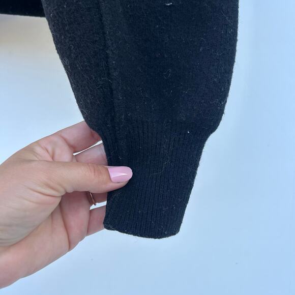 ME+EM Dramatic Sleeve Crop Knit Jacket Cardigan Black XS Wool Cashmere Sweater - Picture 8 of 11